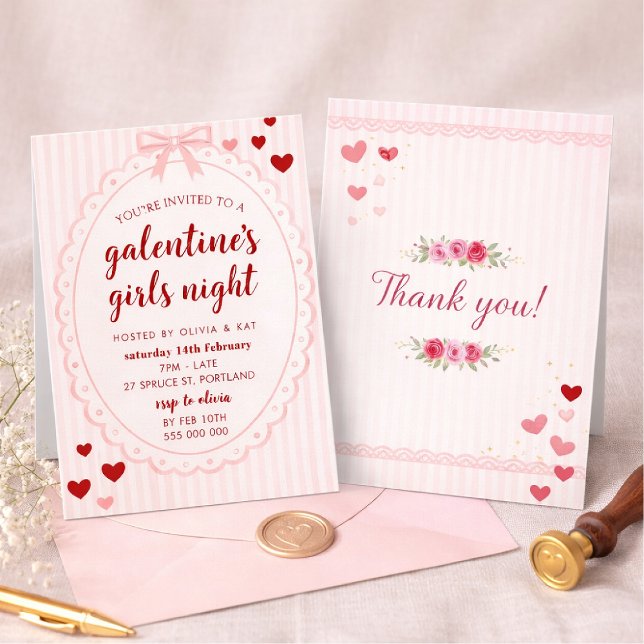 Galentine's Girls Night Invitation Template (Creator Uploaded)