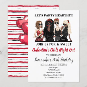 Galentine's Girls Night Out Valentines Party Invitation