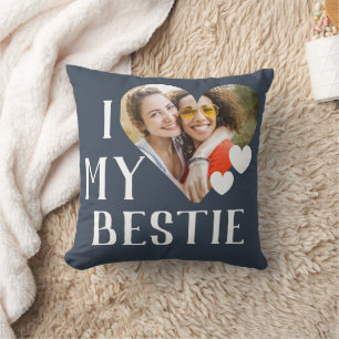 Galentines I Love My Bestie Personalized Photo Throw Pillow