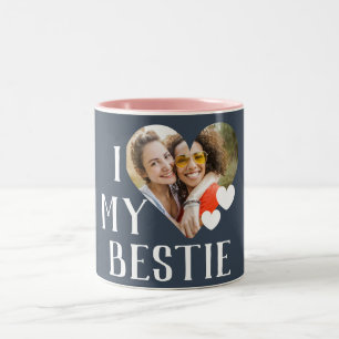 Galentines I Love My Bestie Personalized Photo Two-Tone Coffee Mug