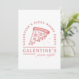 Galentines pizza party girls valentines aesthetic invitation