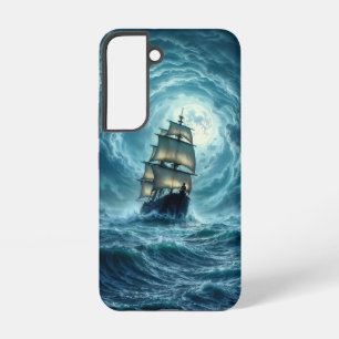 Galeon ship storm moonlit ocean voyage samsung galaxy case