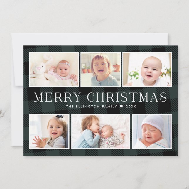Galerie photo Plaid Buffalo Vert Carte de Noël (Devant)