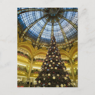 Galeries La Fayette at Christmas, Paris, France Holiday Postcard