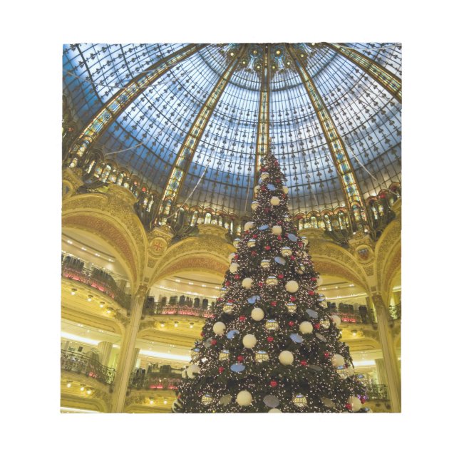 Galeries La Fayette at Christmas, Paris, France Notepad (Front)
