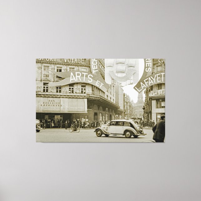 Galeries Lafayette Paris Haussmann 1940 Photograph Canvas Print (Front)