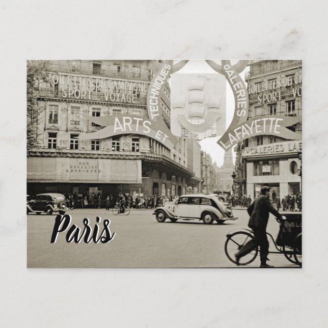 Galeries Lafayette Paris Haussmann 1940 Photograph Postcard (Front)