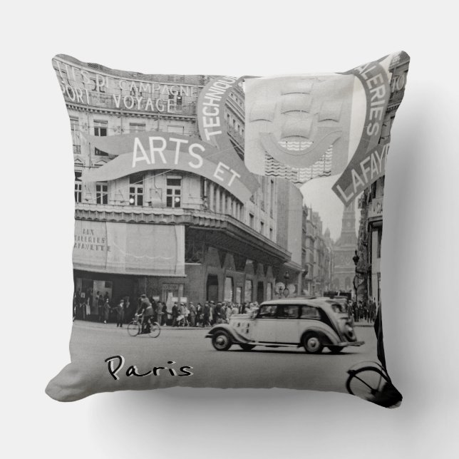 Galeries Lafayette Paris Haussmann 1940 Photograph Throw Pillow (Front)
