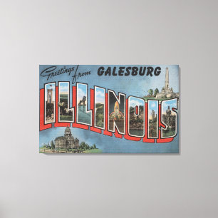 Galesburg, Illinois - Large Letter Scenes 2 Canvas Print