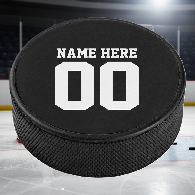 Galet d'hockey fait sur commande avec le nombre et (ice hockey puck)