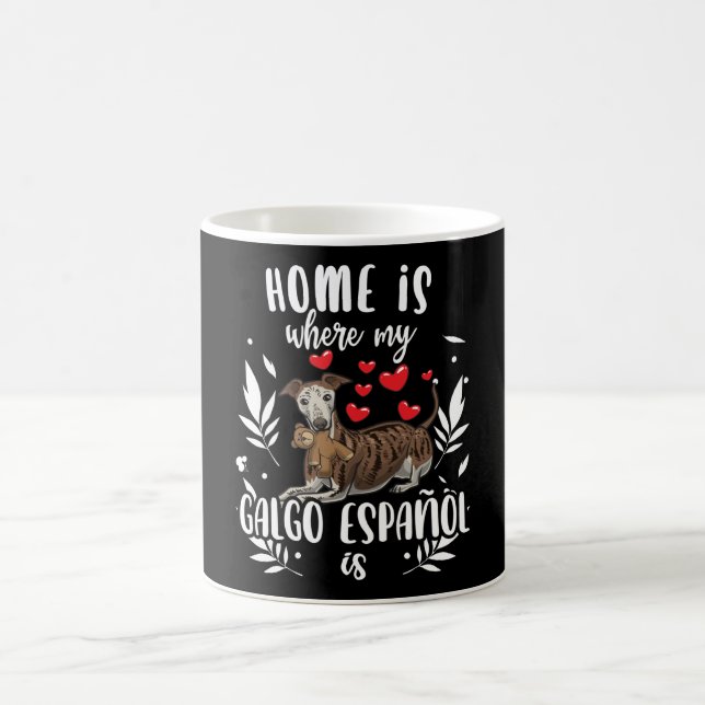 Galgo Español Dog With Stuffed Animal Spanish Coffee Mug (Center)