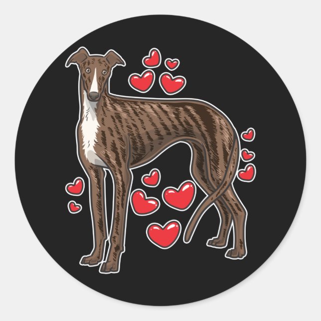 Galgo Espanol Greyhound Gift Classic Round Sticker (Front)