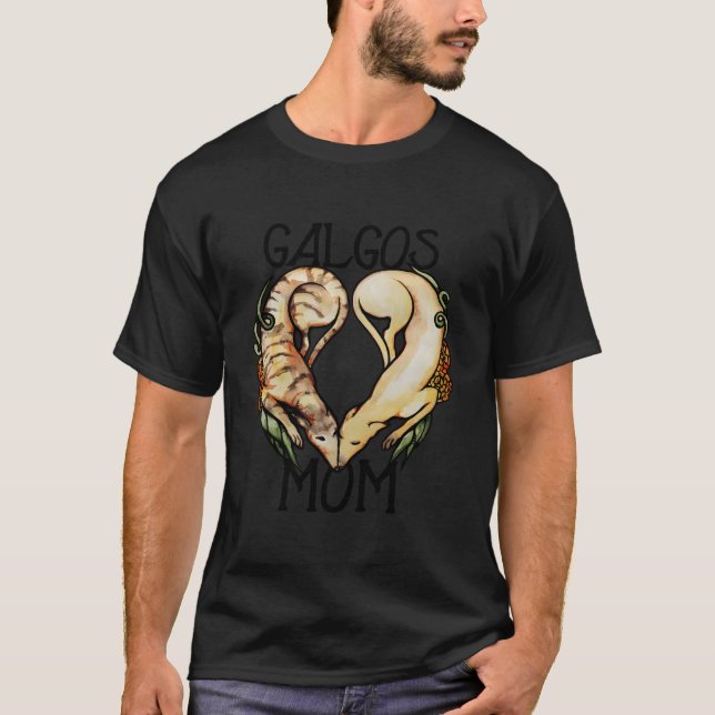 Galgos Mom Greyhound And Galgo Brindle Galgos Moms T-Shirt (Front)