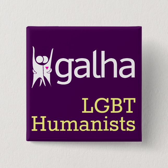 Galha LGBT Humanists square badge 2 Inch Square Button (Front)