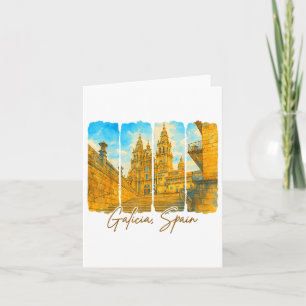 Galicia Spain Travelling Trip Brushstroke Meet Me Card