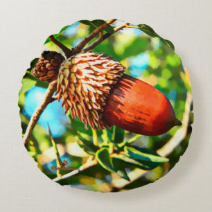 Galilee Acorn Round Pillow