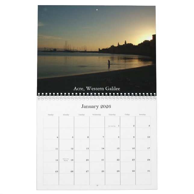 Galilee Landscapes, Israel Calendar (Jan 2026)