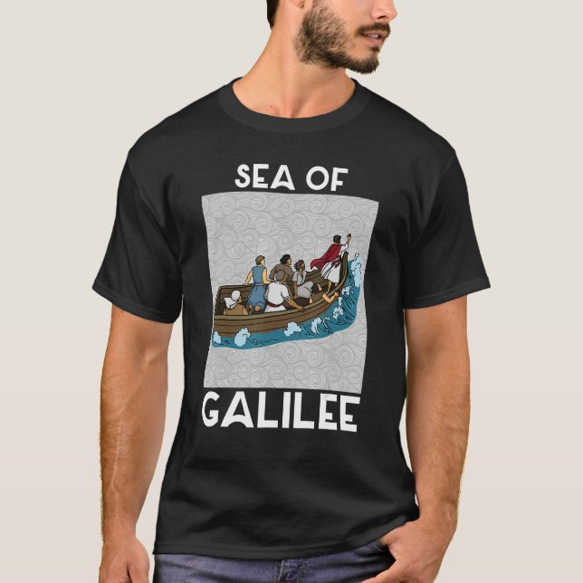 Galilee seas storms religious Christians Christian T-Shirt (Front)