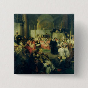 Galilei before the Council, 1861 2 Inch Square Button