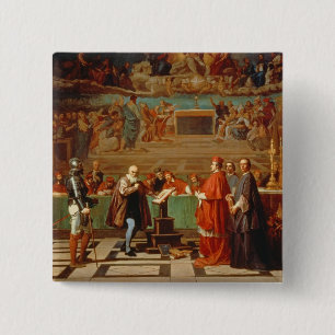 Galileo Galilei (1564-1642) before members of the 2 Inch Square Button