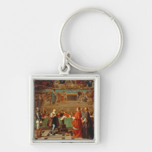Galileo Galilei (1564-1642) before members of the Keychain