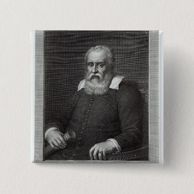 Galileo Galilei 2 Inch Square Button (Front)