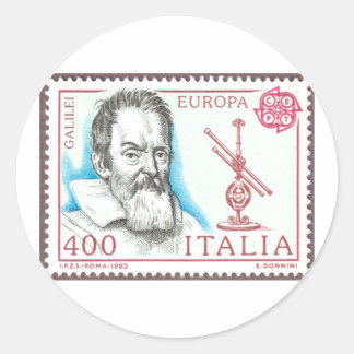 Galileo Galilei Buttons and Magnets Classic Round Sticker