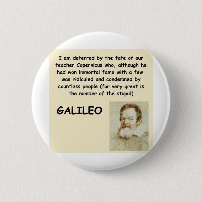 galileo quote 2 inch round button (Front)