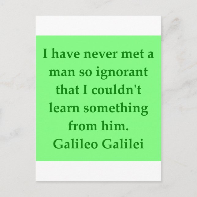 Galileo quote postcard (Front)