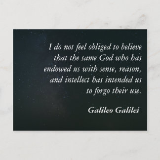 Galileo quote postcard - sense