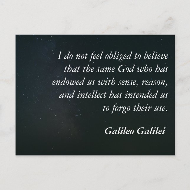 Galileo quote postcard - sense (Front)