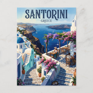 Galini Café, Oia Greece Postcard