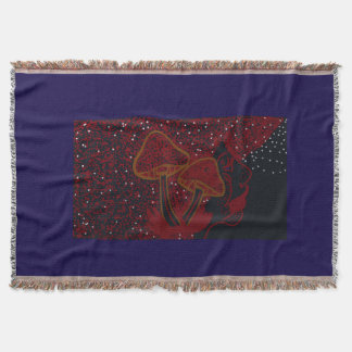 Galispheere, Mushroom Woman of the Raining Stars Throw Blanket