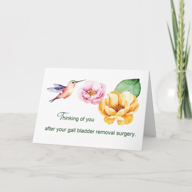 Gall Bladder Surgery Thinking of You Flowers  Card (Front)