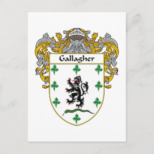 Gallagher Coat of Arms (Mantled) Postcard