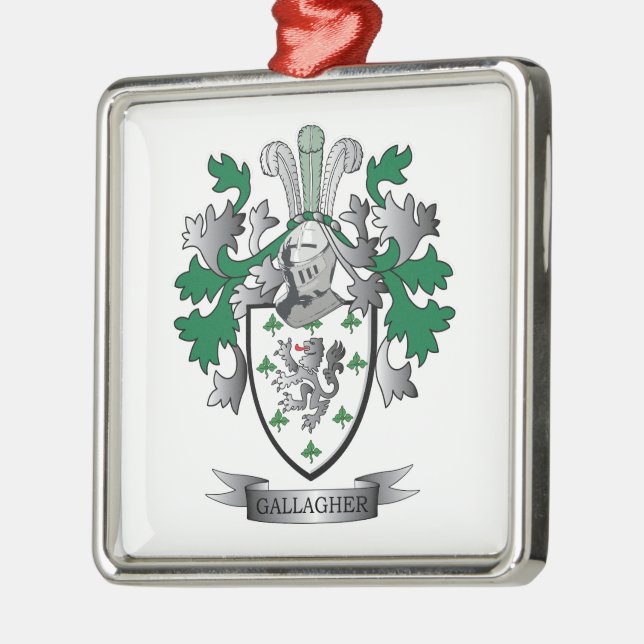 Gallagher Coat of Arms Metal Ornament (Left)