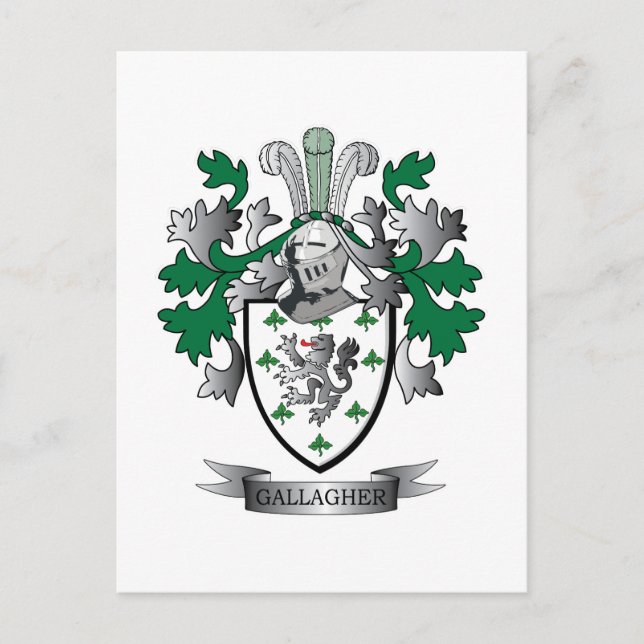Gallagher Coat of Arms Postcard (Front)