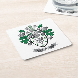 Gallagher Coat of Arms Square Paper Coaster
