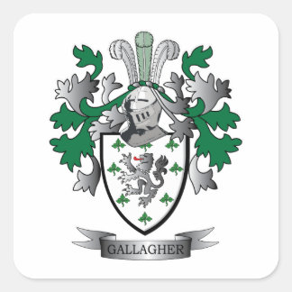 Gallagher Coat of Arms Square Sticker