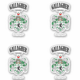 Gallagher Crest Irish Translation & Meaning (x4)
