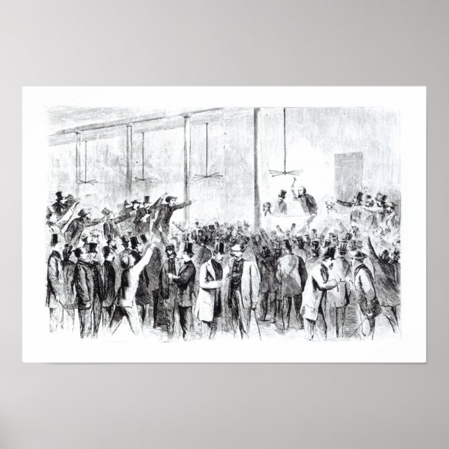Gallagher's stock exchange (engraving) (b/w photo) poster (Front)