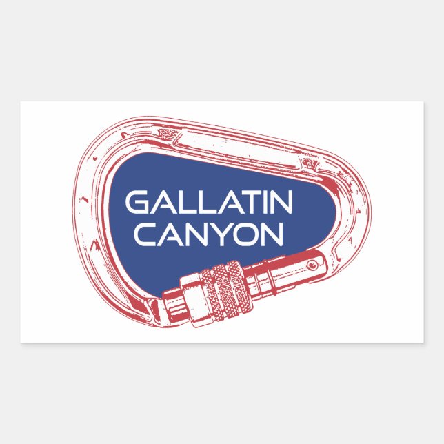 Gallatin Canyon Montana Rock Climbing Carabiner Sticker (Front)