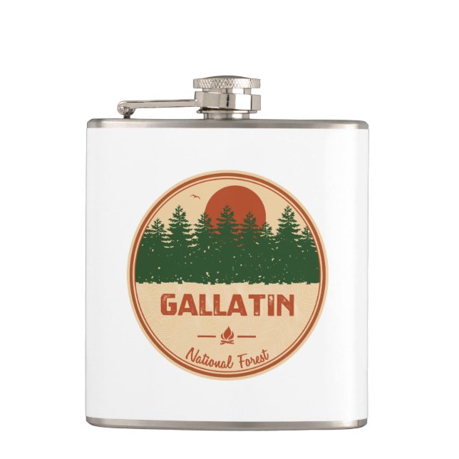 Gallatin National Forest Hip Flask (Front)