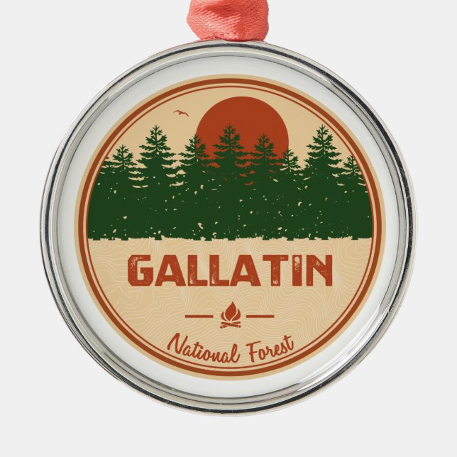 Gallatin National Forest Metal Ornament (Front)