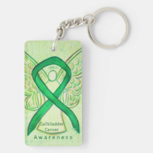 Gallbladder Cancer Awareness Green Ribbon Keychain