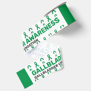 Gallbladder Cancer Awareness Pattern Ribbon Grosgrain Ribbon