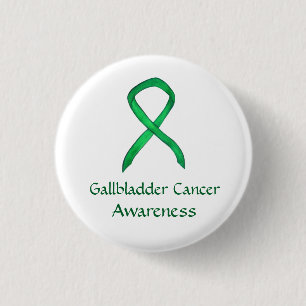Gallbladder Cancer Green Awareness Ribbon Pin