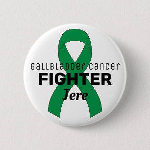 Gallbladder Cancer Ribbon White Button