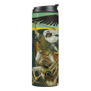 Gallen-Kallela’s “Defence” custom text tumbl Thermal Tumbler