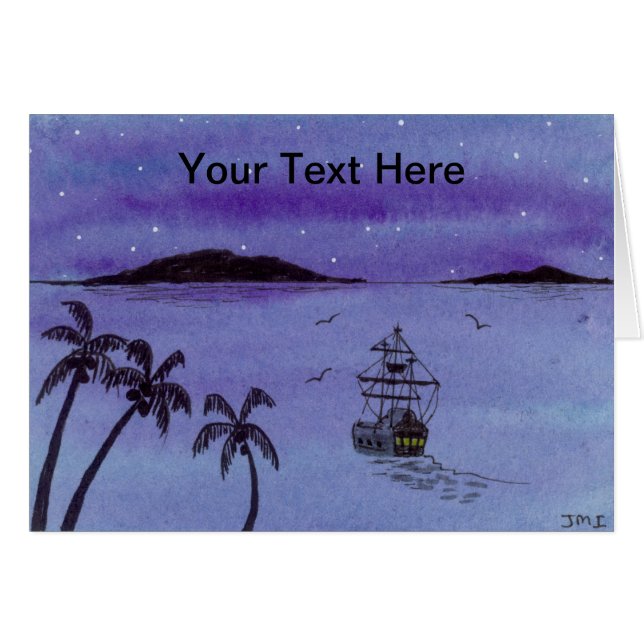 Galleon Greeting Card (Front Horizontal)